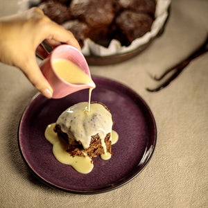 Chocolate Brioche with vanilla sauce